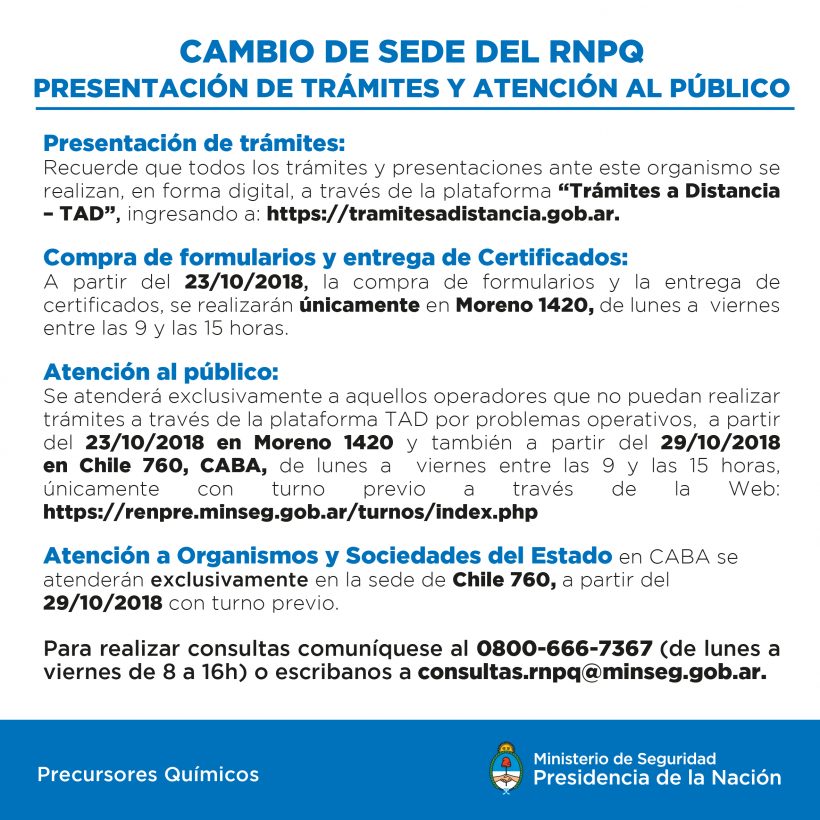 CAMBIO DE SEDE EN EL RNPQ-13