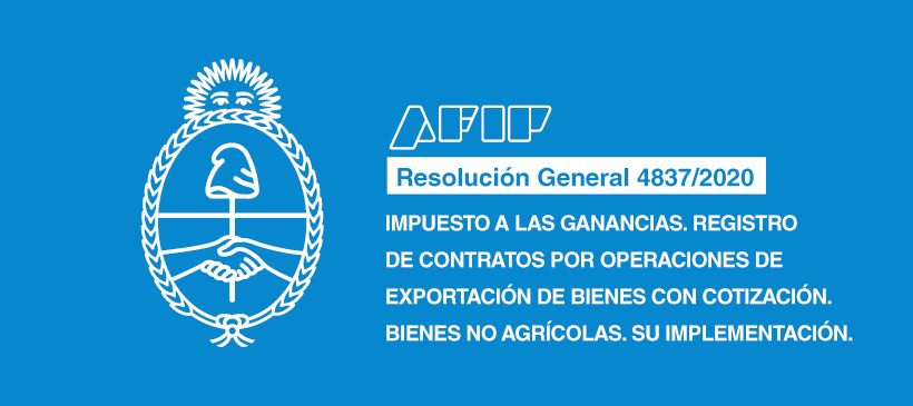 AFIP: Impuesto a las Ganancias. Registro de contratos por operaciones de exportación de bienes con cotización. Bienes no agrícolas. Su implementación.