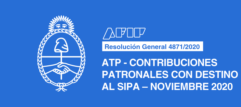 AFIP: ATP – Contribuciones patronales con destino al SIPA – Noviembre 2020