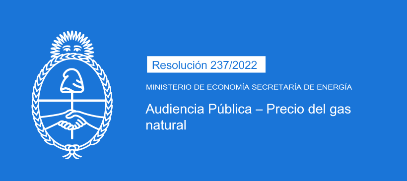MINISTERIO DE ECONOMÍA SECRETARÍA DE ENERGÍA: Audiencia Pública – Precio del gas natural